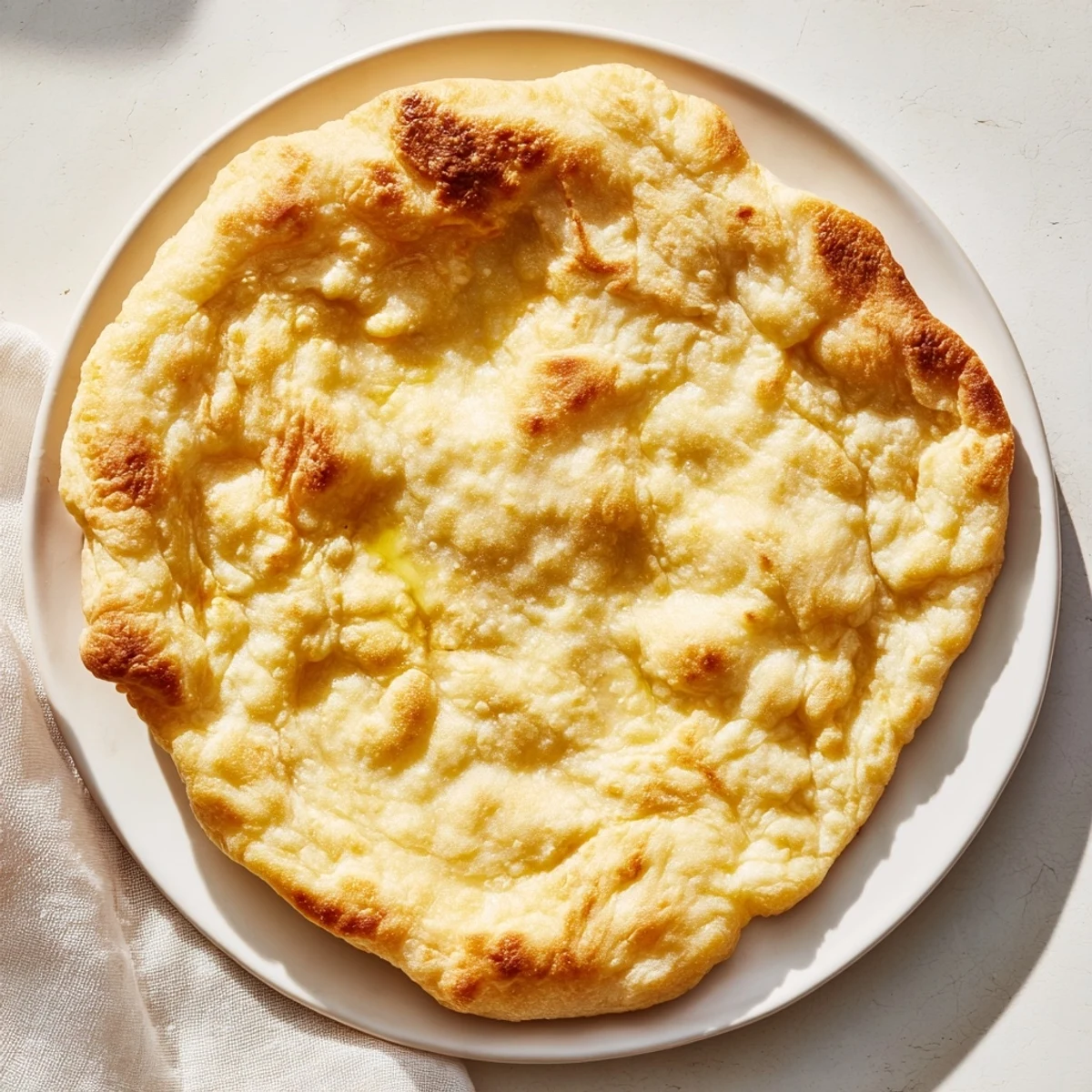 Warm and fluffy, these three-ingredient easy flatbreads are a simple side for Mediterranean meals.