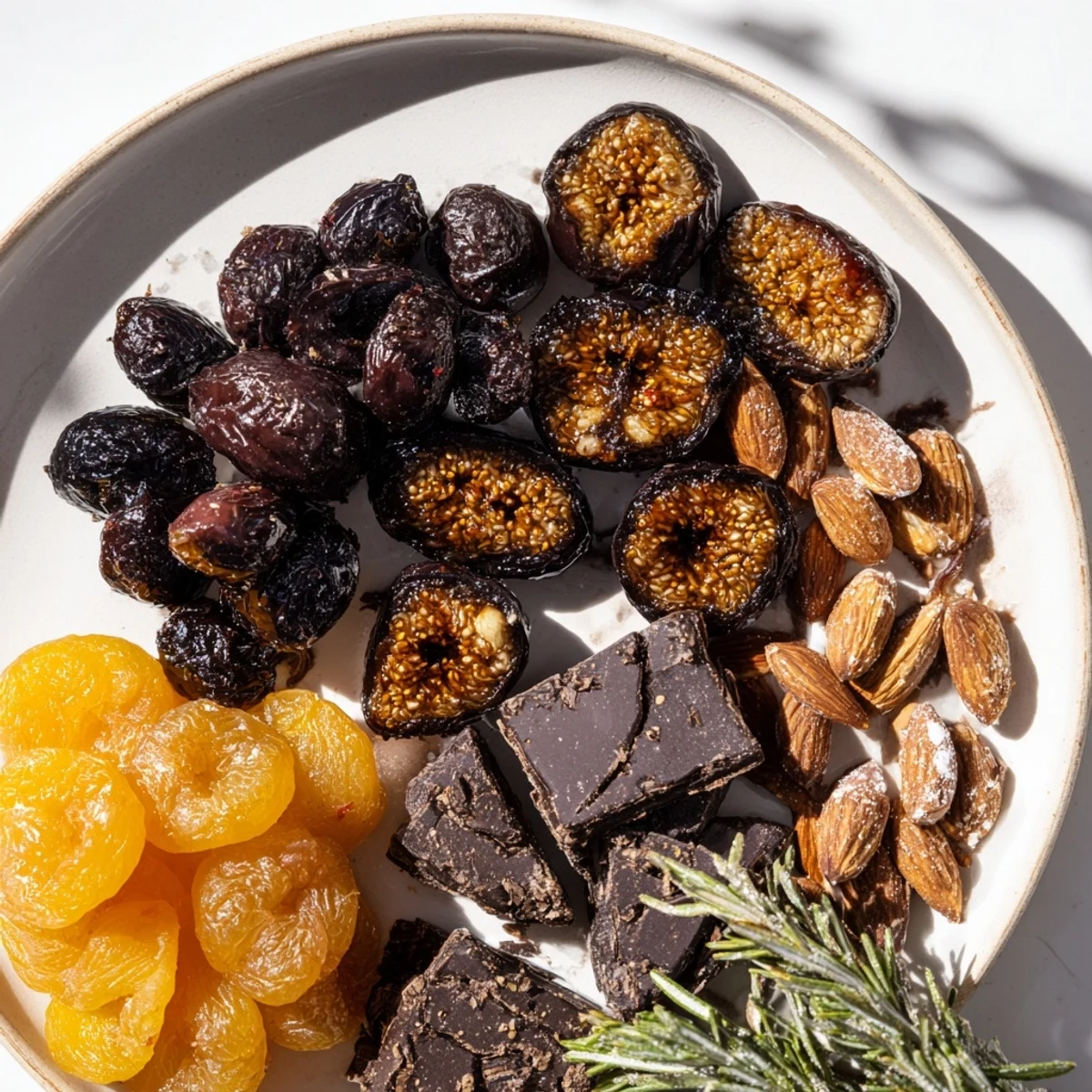 A festive Winter Solstice Board overflowing with olives, figs, and Brie creating a stunning appetizer for sharing.