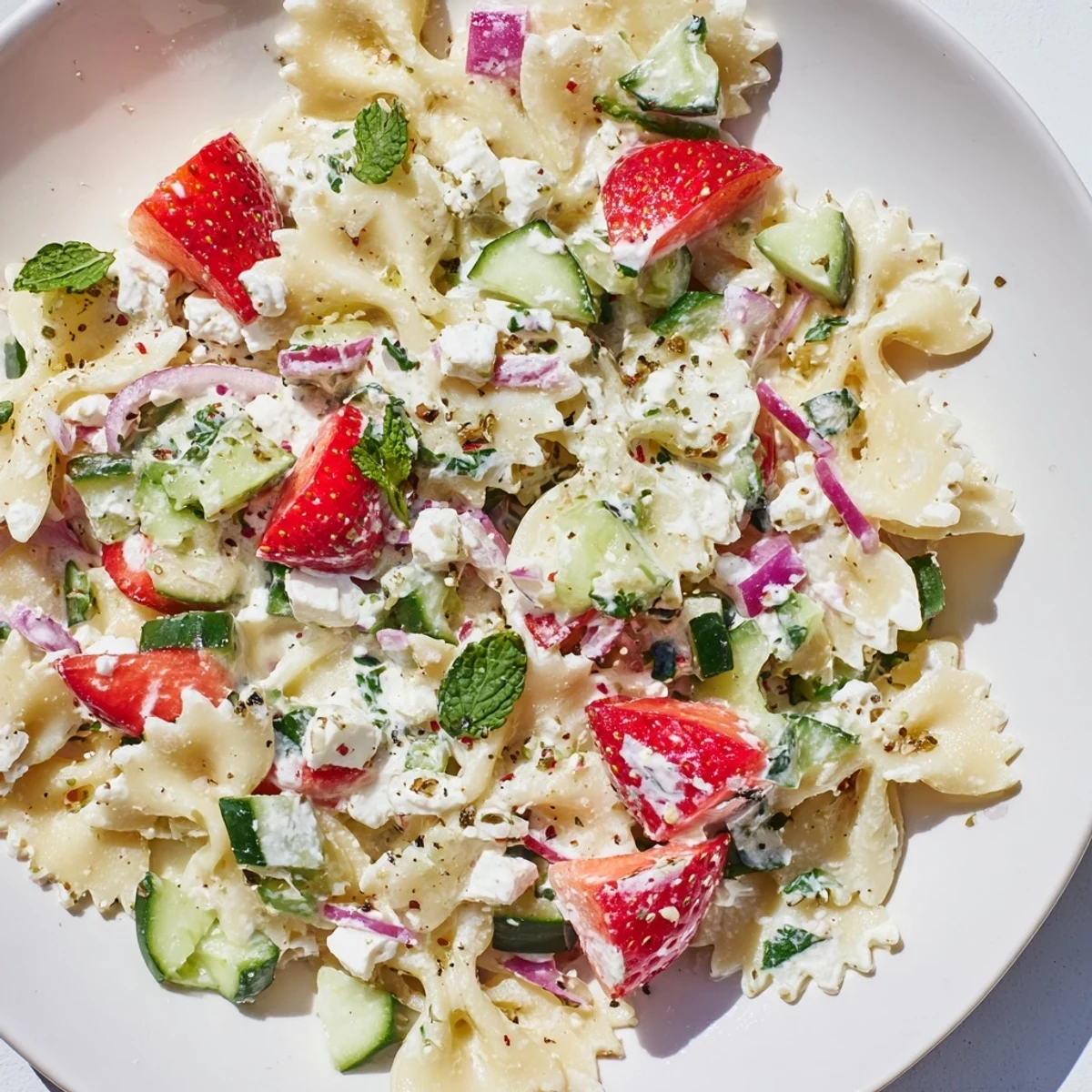 Strawberry Feta Pasta Salad