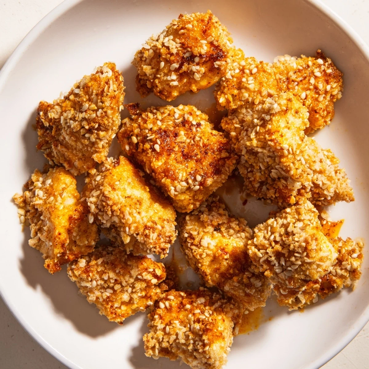 Appetizing aroma of freshly baked Spicy Yogurt Chicken Bites; perfect for a flavorful snack.