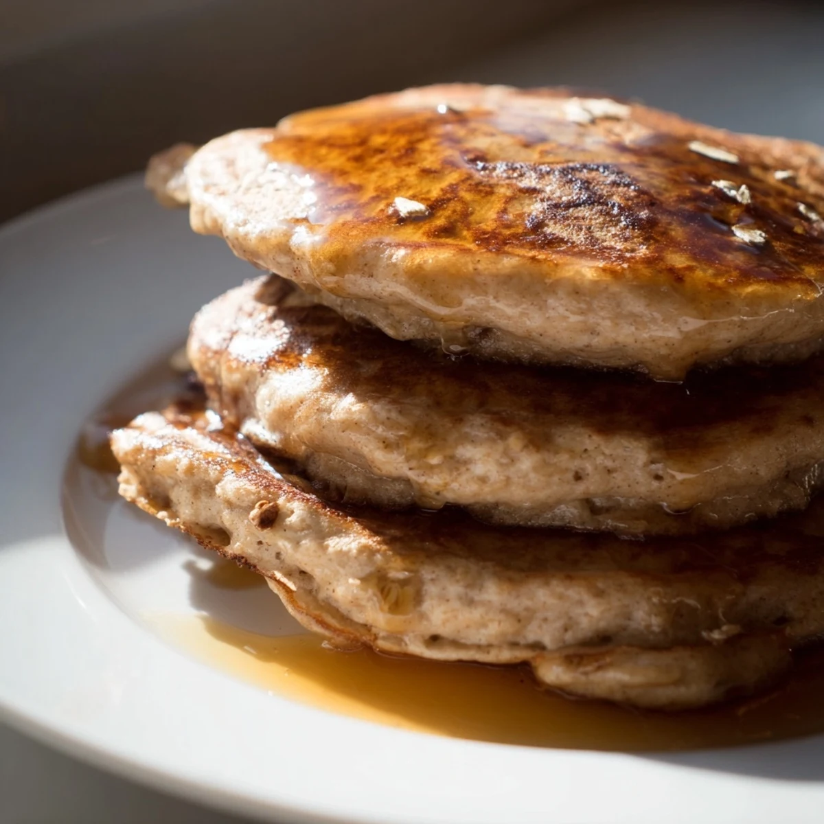 Banana Oat Fluffy Pancakes