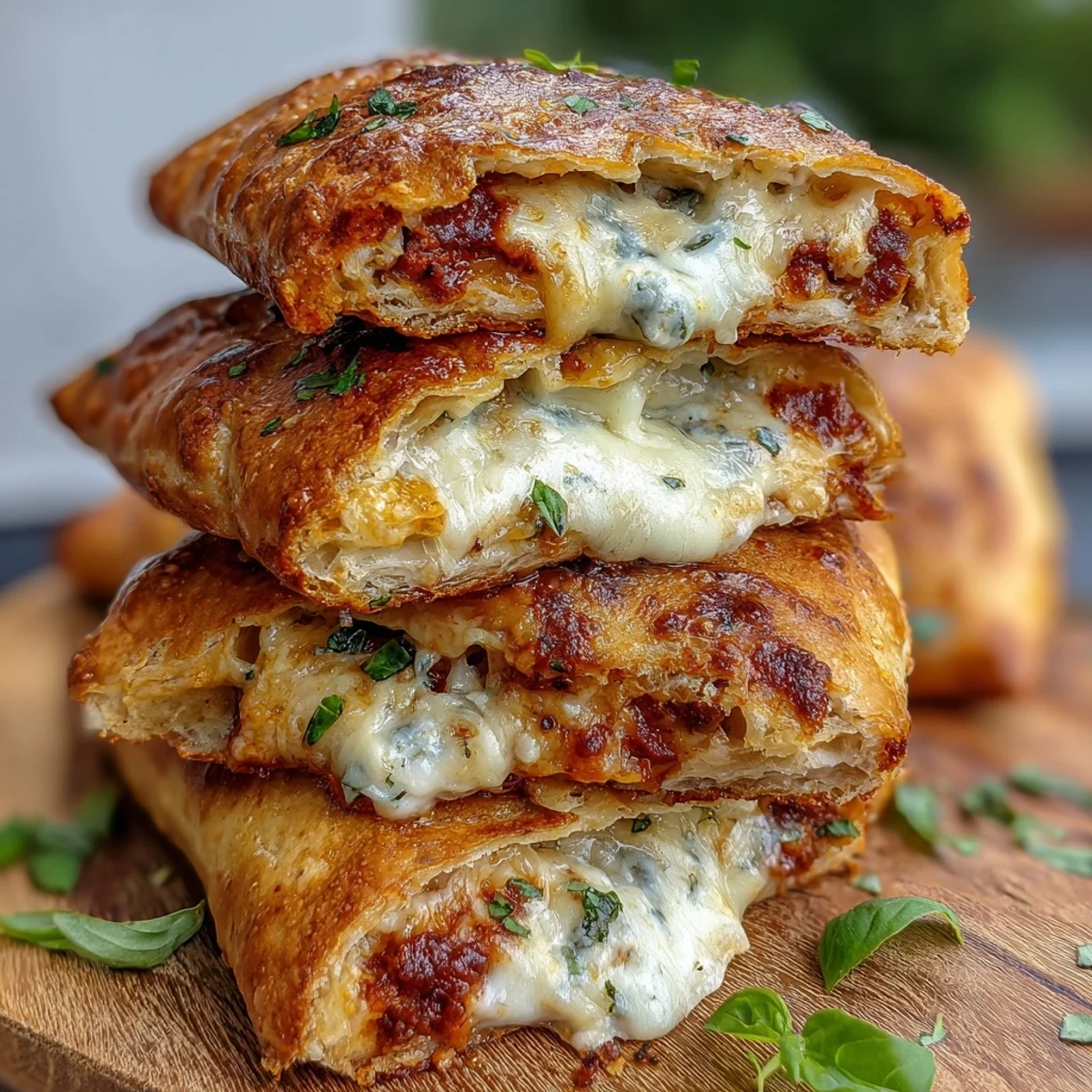 Served on a white plate with a side salad, these High Protein Pizza Hot Pockets offer a perfect low-fat, protein-packed Italian meal ready for lunch or dinner.