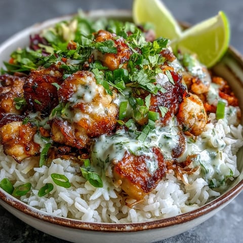 Fluffy jasmine rice topped with golden coconut chicken and fresh cilantro.