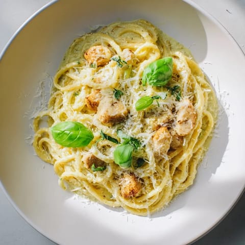 Pesto Egg Chicken Pasta