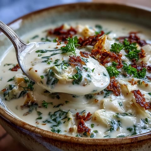 Steaming Creamy Potato Soup with Cabbage reveals a velvety blend of russet potatoes, carrots, and tender green cabbage in rich broth.