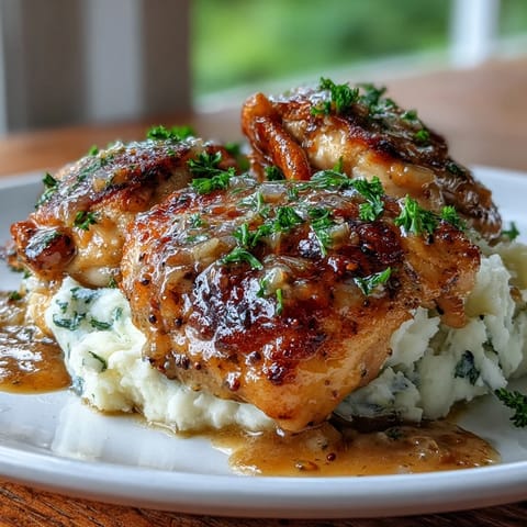 Tender Slow Cooker Honey Mustard Chicken served over fluffy white rice, drizzled with a rich, golden honey mustard glaze.