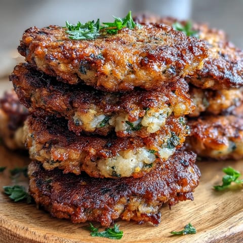 A rustic platter of crispy Black-Eyed Pea Fritters served with a creamy dipping sauce and fresh herbs.