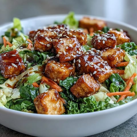 Crispy golden tofu cubes and fresh vegetables come together in this quick, plant-based bowl inspired by classic egg roll flavors.  
