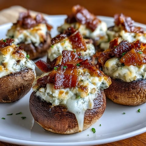 Keto Bacon Cheese Mushrooms