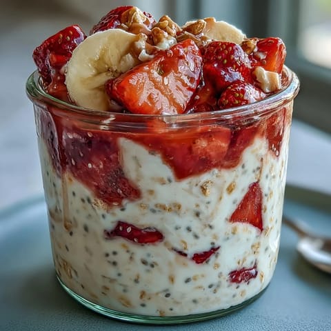 Strawberry Banana Overnight Oats
