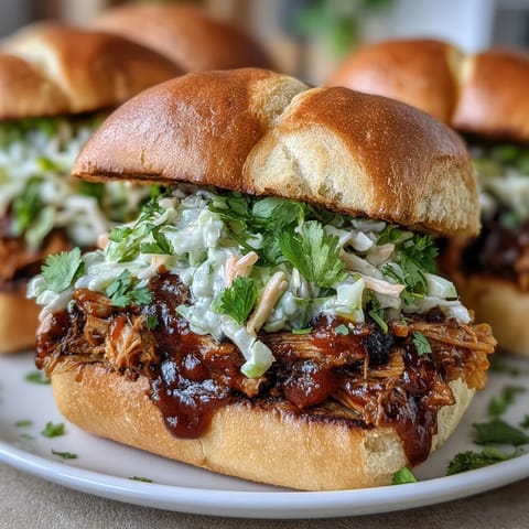 Smoky vegan jackfruit filling mounded on toasted buns, ready to eat.