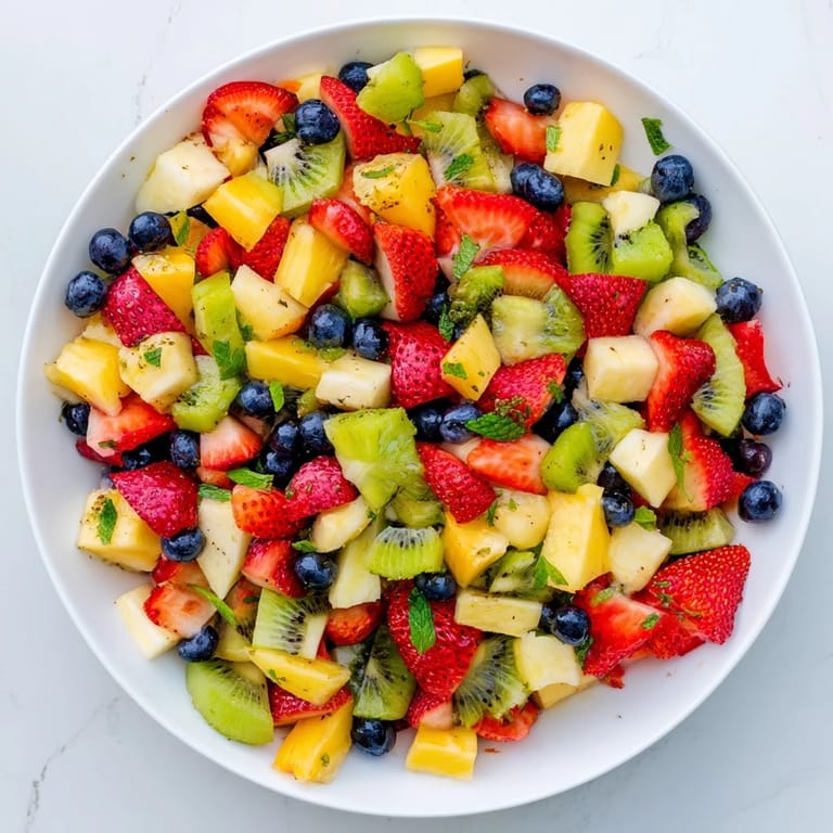 This easy fruit salad recipe features a light and bright combination of fresh fruit with a tangy honey-lime dressing.