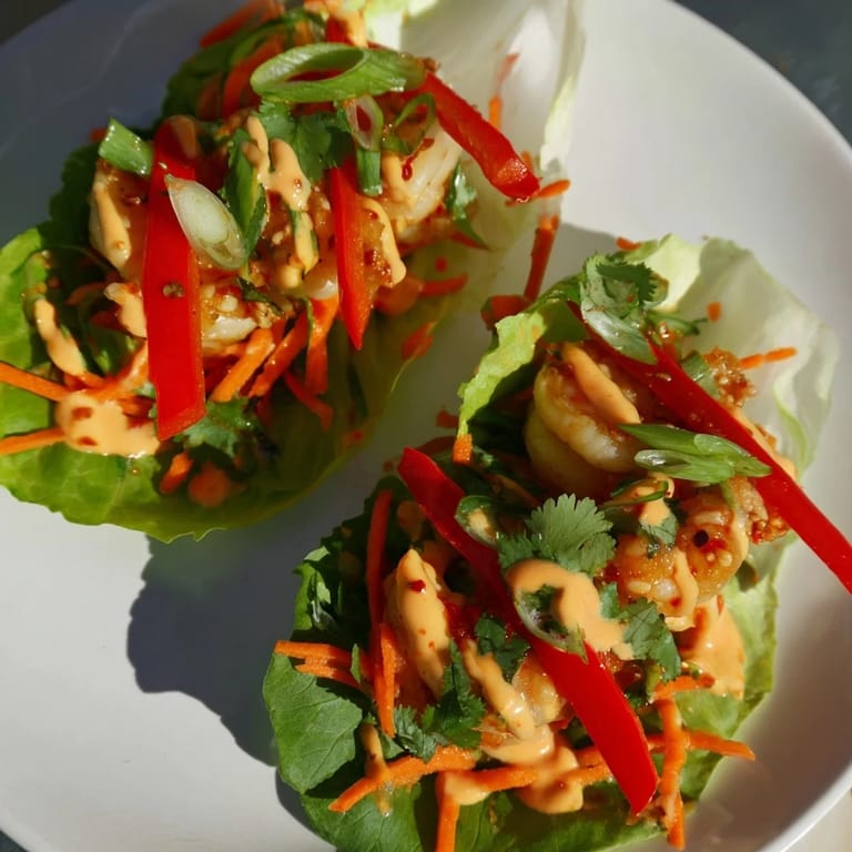 Healthy and light, these shrimp lettuce cups showcase a beautiful arrangement, perfect for a starter.