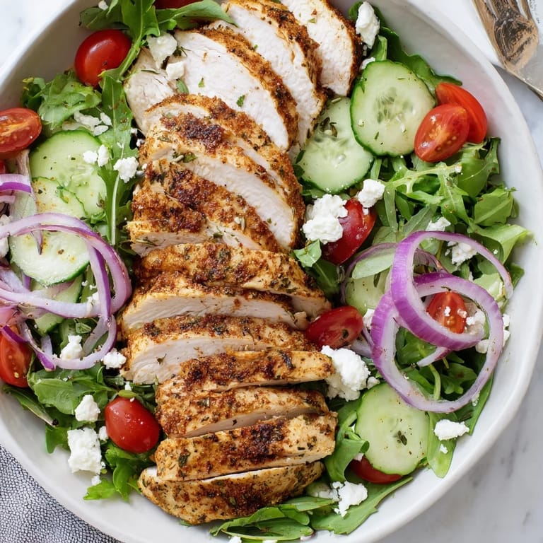 Quick pan-seared chicken salad with balsamic vinaigrette, a light and healthy, delicious lunch.