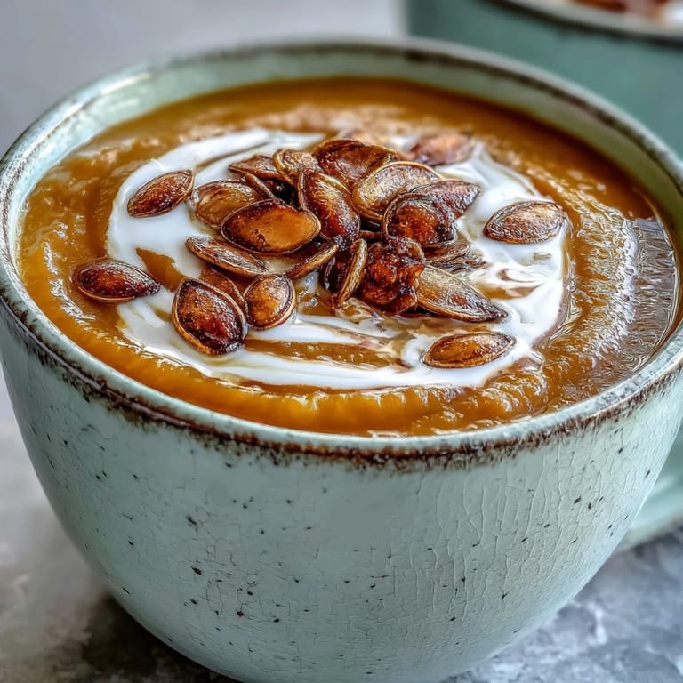 Warm roasted butternut squash soup served beside grilled cheese for a cozy lunch pairing.