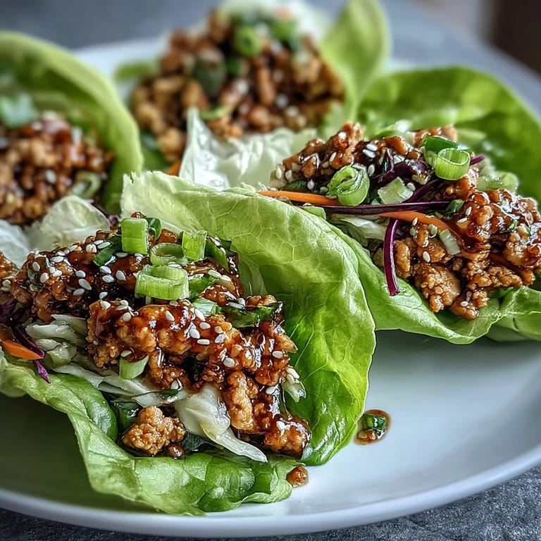 Golden-brown Potsticker-Inspired Chicken Lettuce Boats served with a spicy dipping sauce and sesame seeds.
