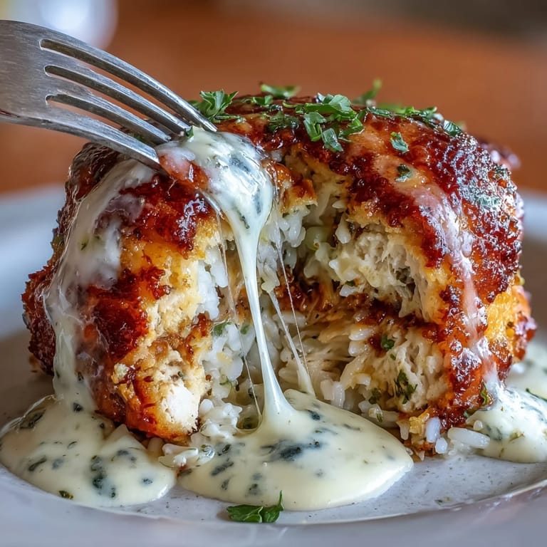 Close-up of baked Garlic Parmesan Chicken Stuffed Peppers, showcasing the creamy filling and melted cheese with a sprinkle of fresh herbs.