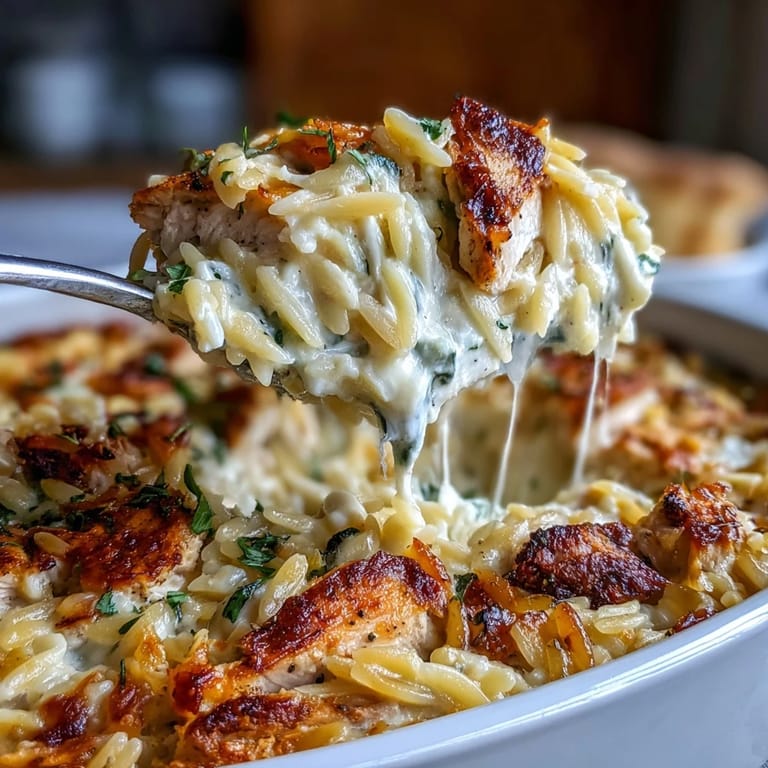 Mouthwatering one-pan Boursin orzo with juicy chicken strips, zucchini, and garlic herb cheese for an easy family dinner.  