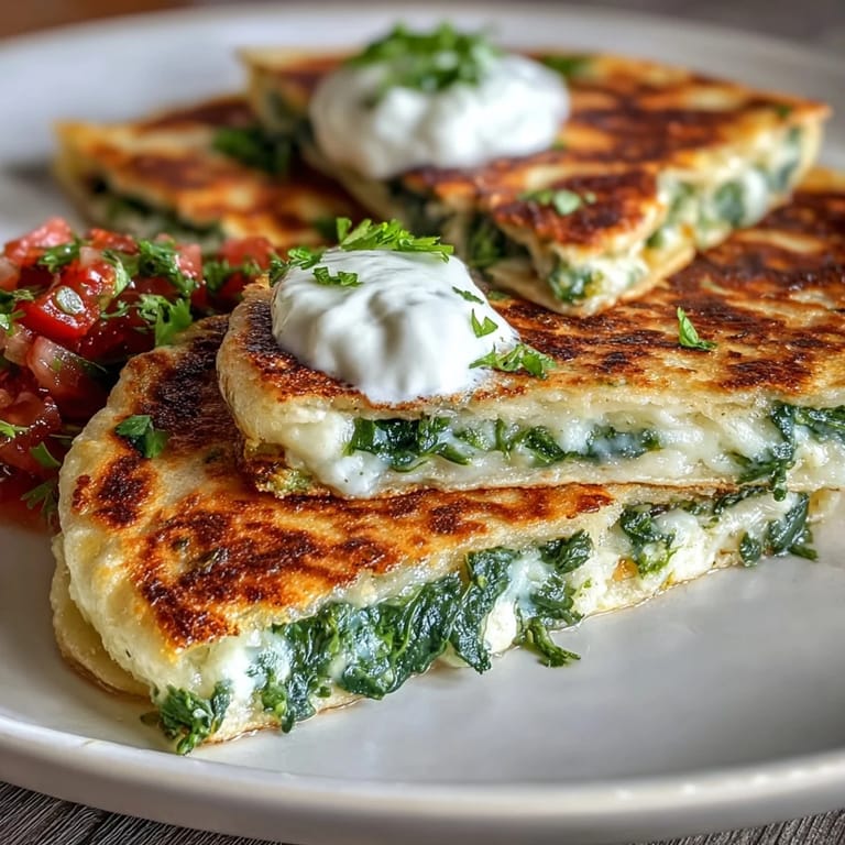 Kid-friendly shamrock quesadillas stuffed with fresh spinach and gooey cheddar, offering a playful twist on a classic snack that's both delicious and visually delightful.