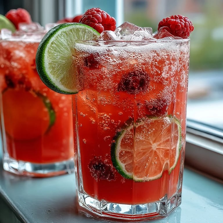 Refreshing pink lemonade punch served in glasses over ice, garnished with mint sprigs and colorful fruit slices, ready for spring parties.