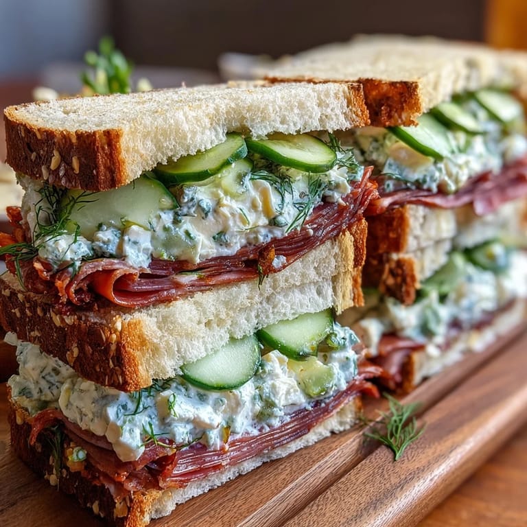 Three varieties of Kentucky Derby Tea Sandwiches artfully arranged on a rustic wooden board with fresh herbs and edible flowers.