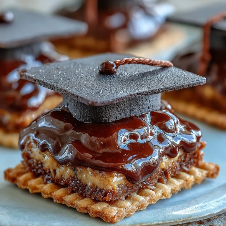 Festive graduation sugar cookies decorated with fondant mortarboard hats and yellow tassels, perfect for celebrating academic achievements.