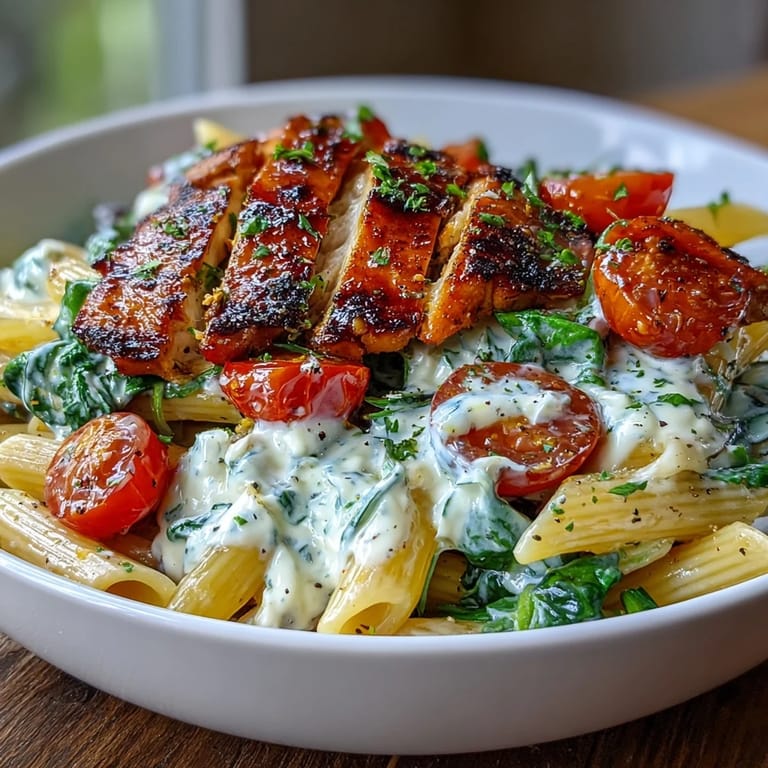 Creamy cottage cheese coats this delicious High Protein Pasta Bowl, a satisfying meal.