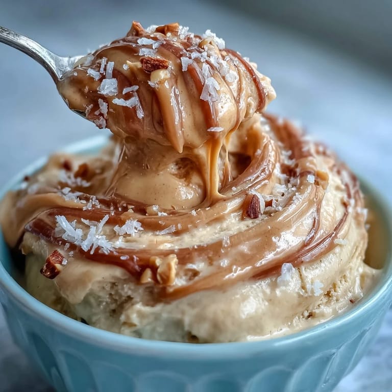 Velvety 4-Ingredient Peanut Butter Banana Ice Cream, ready to scoop for a healthy sweet treat.