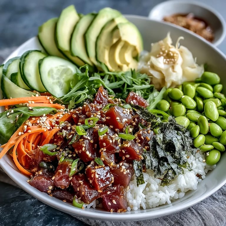 Taste the ocean in this bright Spring Tuna Poke Bowl, perfect for a quick lunch.