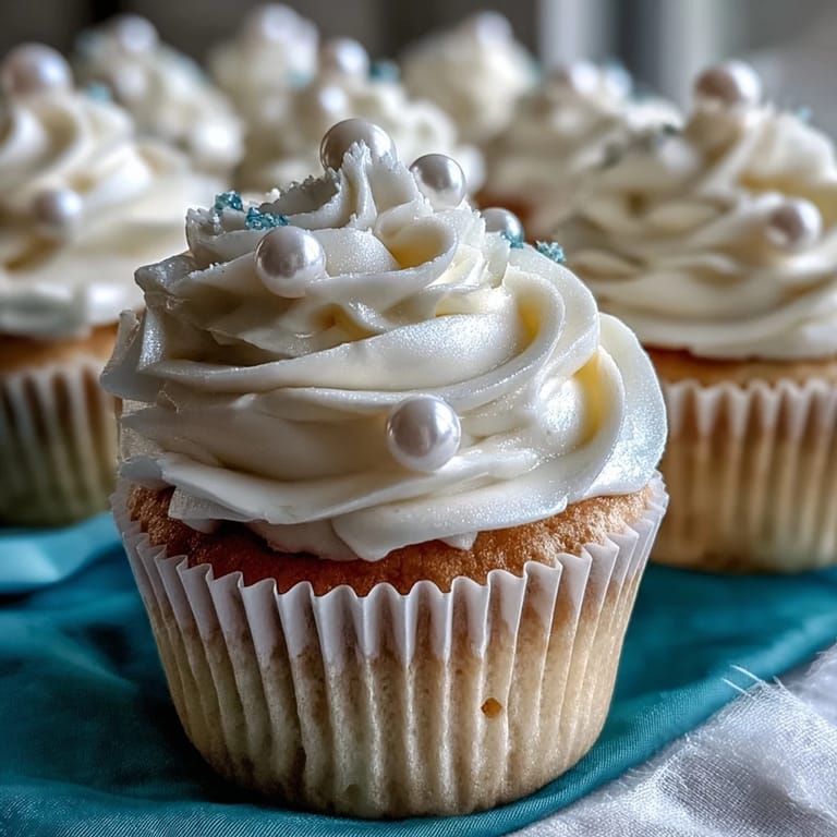 Festive Cancer zodiac cupcakes topped with an elegant pearly fondant shield.