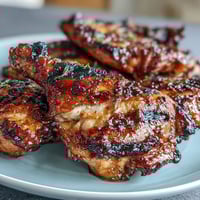Juicy grilled chicken thighs coated in a sweet and savory honey garlic marinade, perfect for summer cookouts.