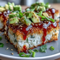 Crispy Rice Salad with Avocado and Spicy Tuna, a textural delight.